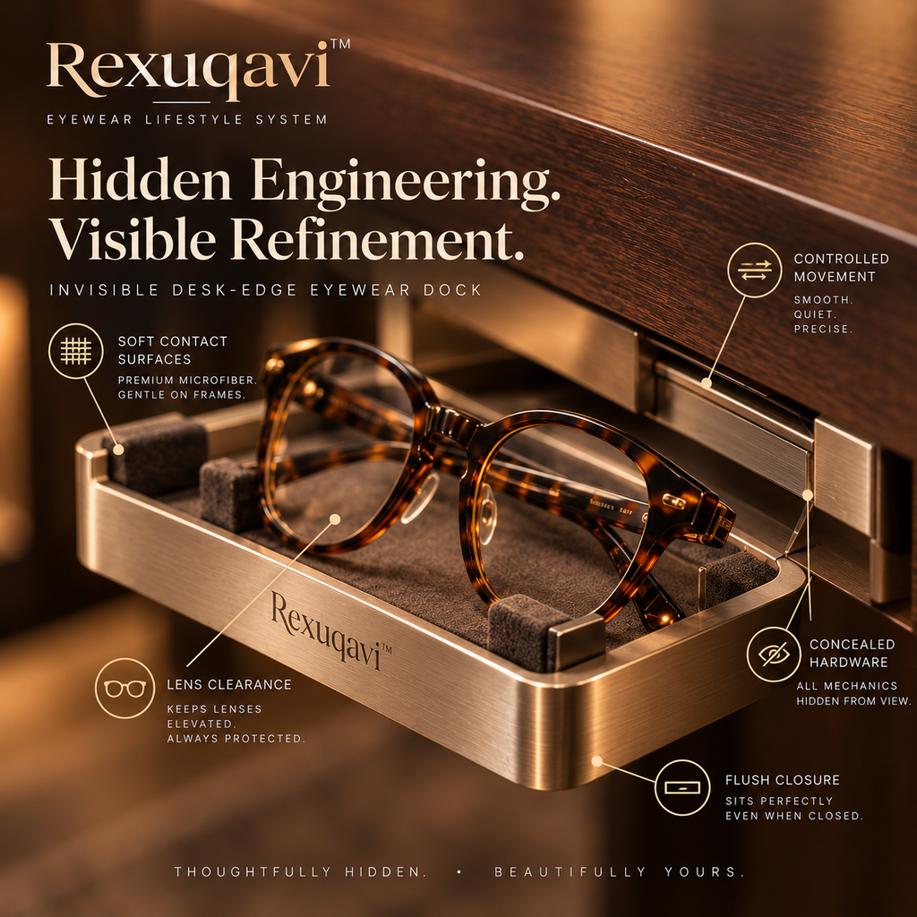 Rexuqavi™ Invisible Desk-Edge Eyewear Dock