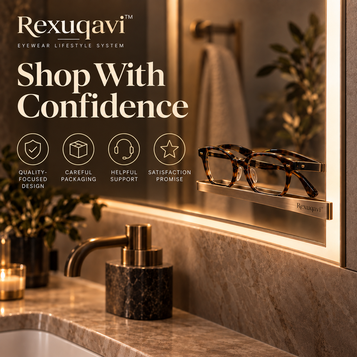 Rexuqavi™ Mirror-Edge Eyewear Dock