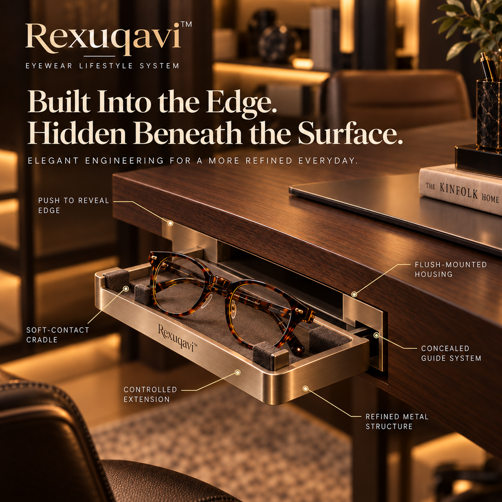 Rexuqavi™ Invisible Desk-Edge Eyewear Dock