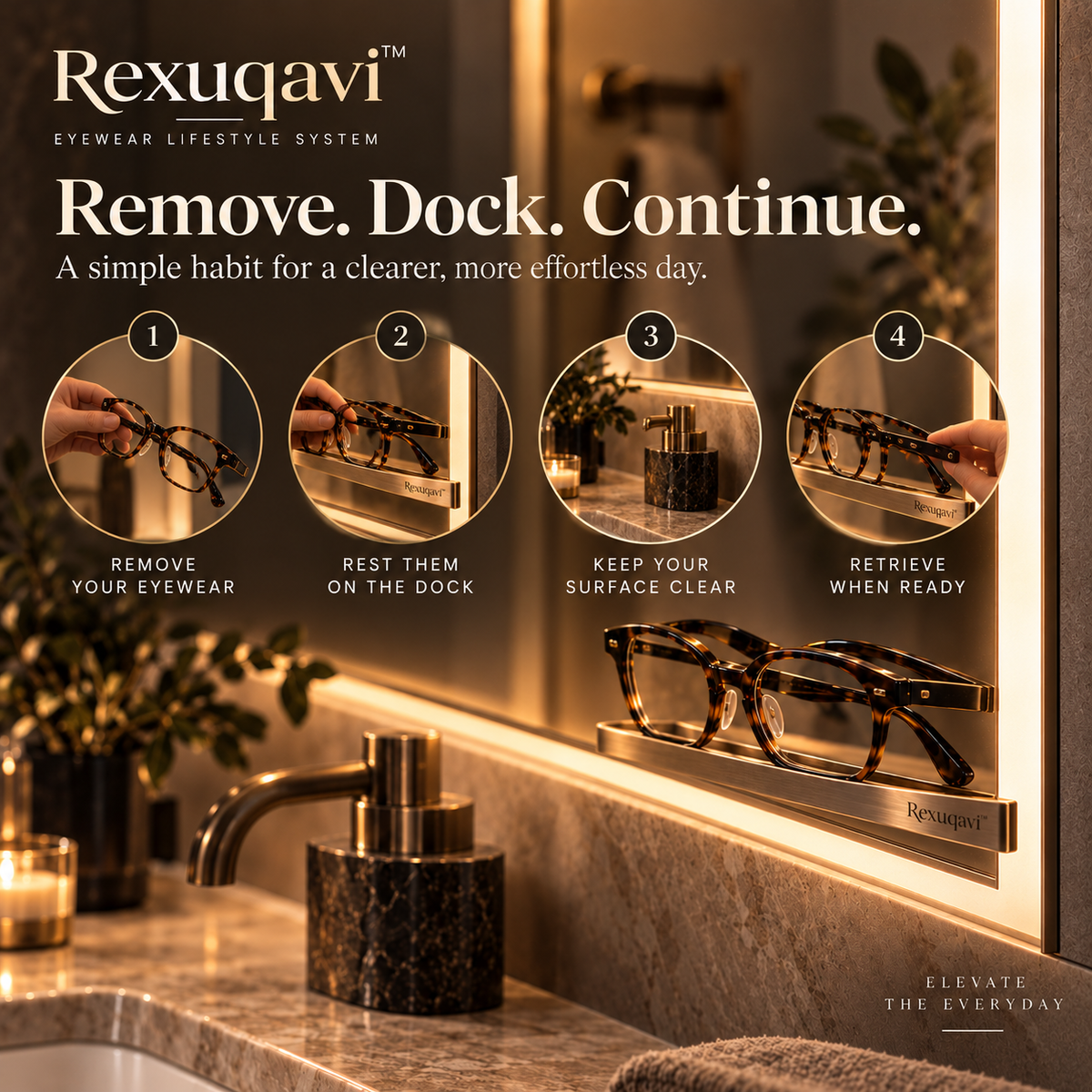 Rexuqavi™ Mirror-Edge Eyewear Dock