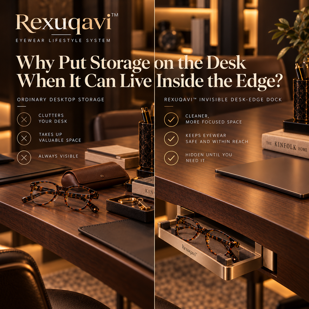 Rexuqavi™ Invisible Desk-Edge Eyewear Dock