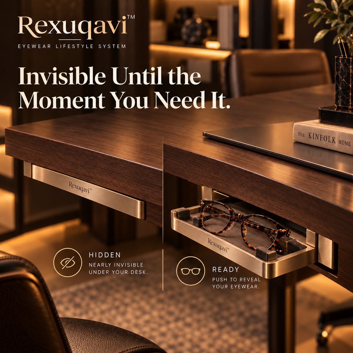 Rexuqavi™ Invisible Desk-Edge Eyewear Dock