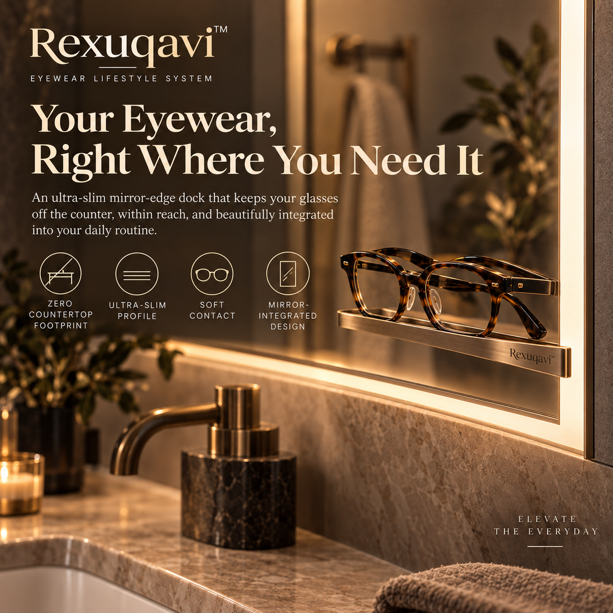Rexuqavi™ Mirror-Edge Eyewear Dock