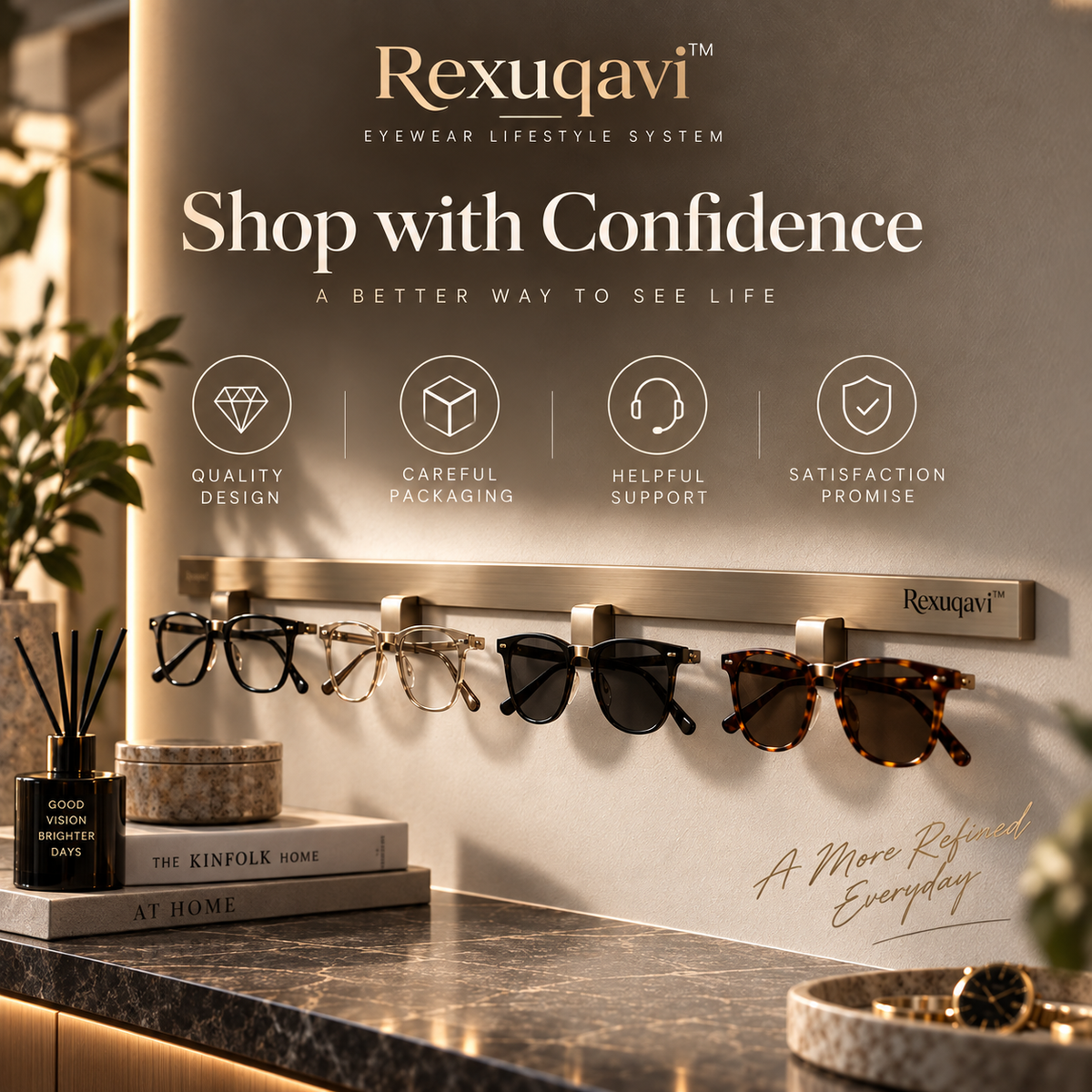 Rexuqavi™ Floating Eyewear Gallery Rail