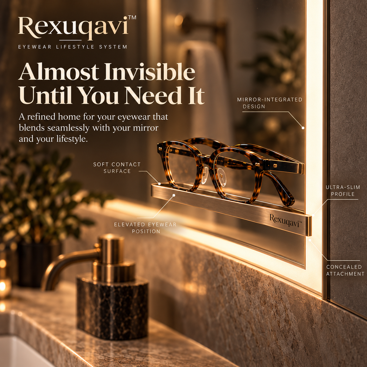 Rexuqavi™ Mirror-Edge Eyewear Dock